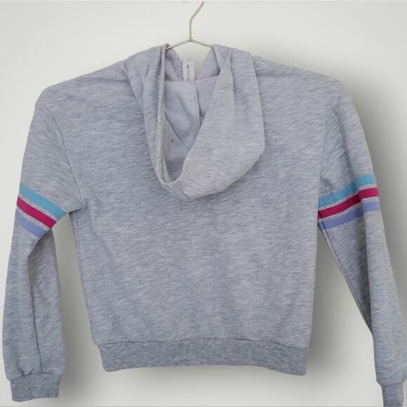 Ideology Big Girls Rainbow-Stripe Fleece Hoodie Size Medium M Gray - Picture 5 of 6